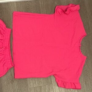 Bright pink shirt and short set